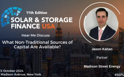 Jason Kahan to Speak at Solar & Storage Finance USA Conference on October 22nd in NYC